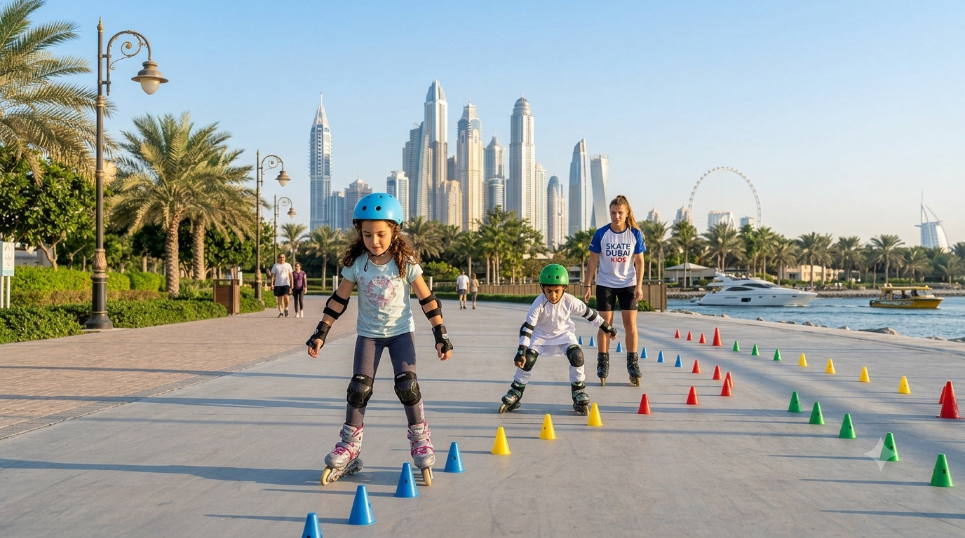 Cone drills on the promenade